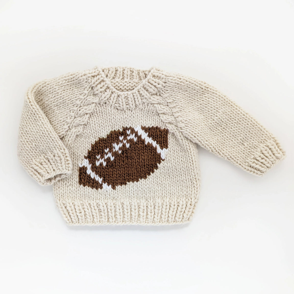 cream knitted football sweater