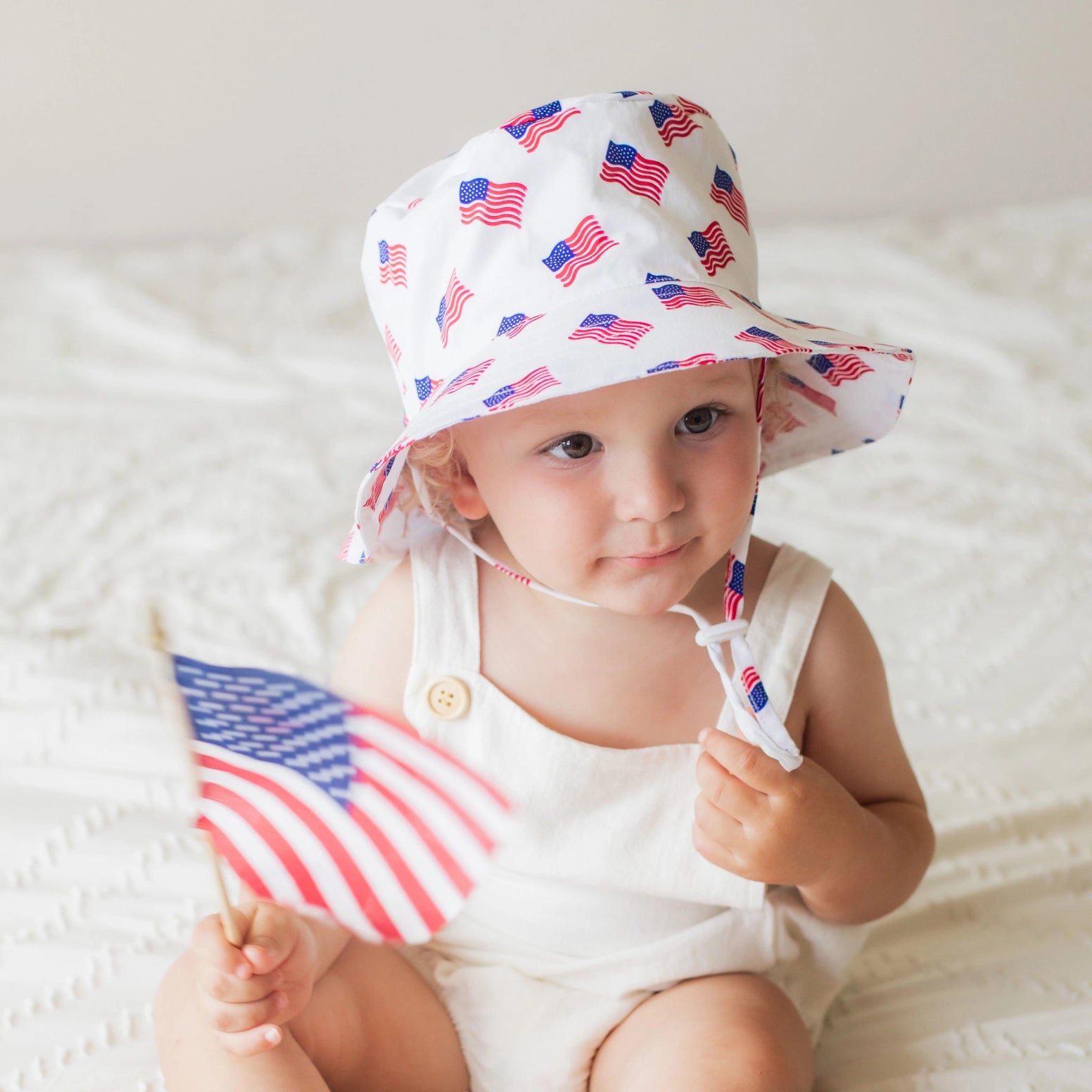 usa print kids sun hat