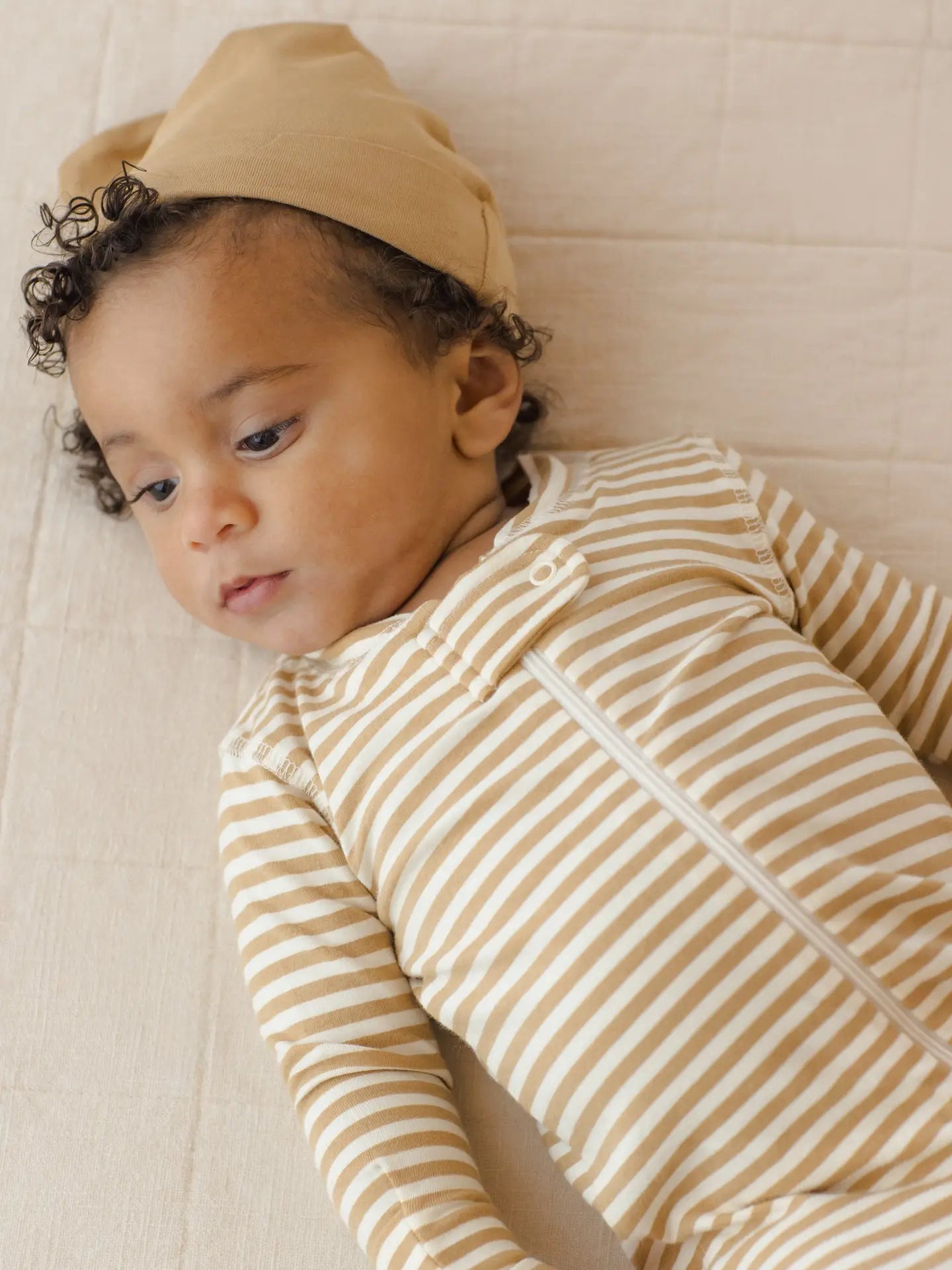 Honey Striped Organic Onesie