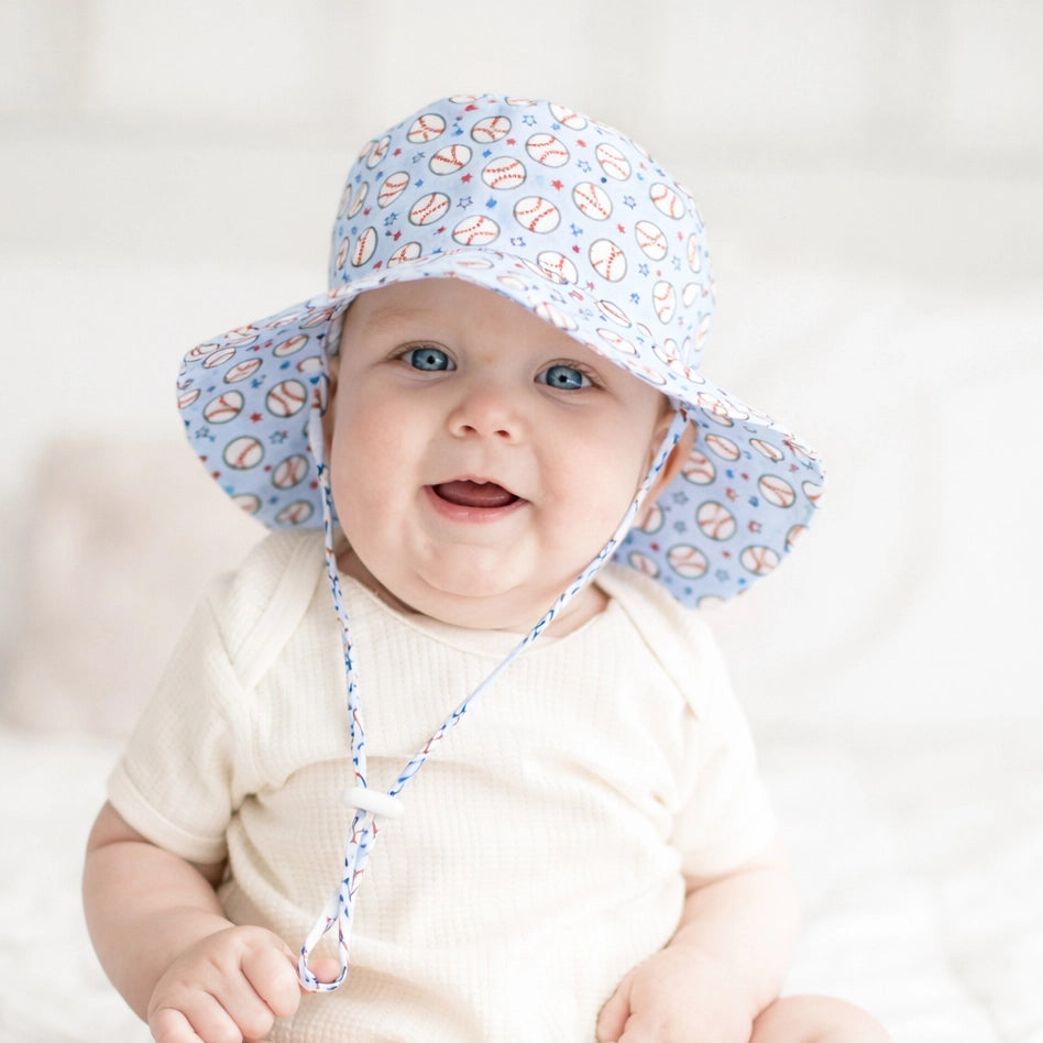 infant baseball summer sun hat blue