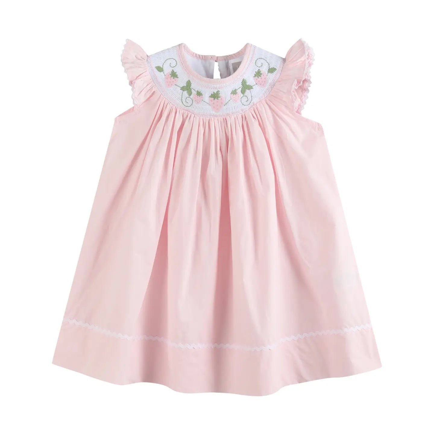 Strawberry Vine Smocked Bishop Dress