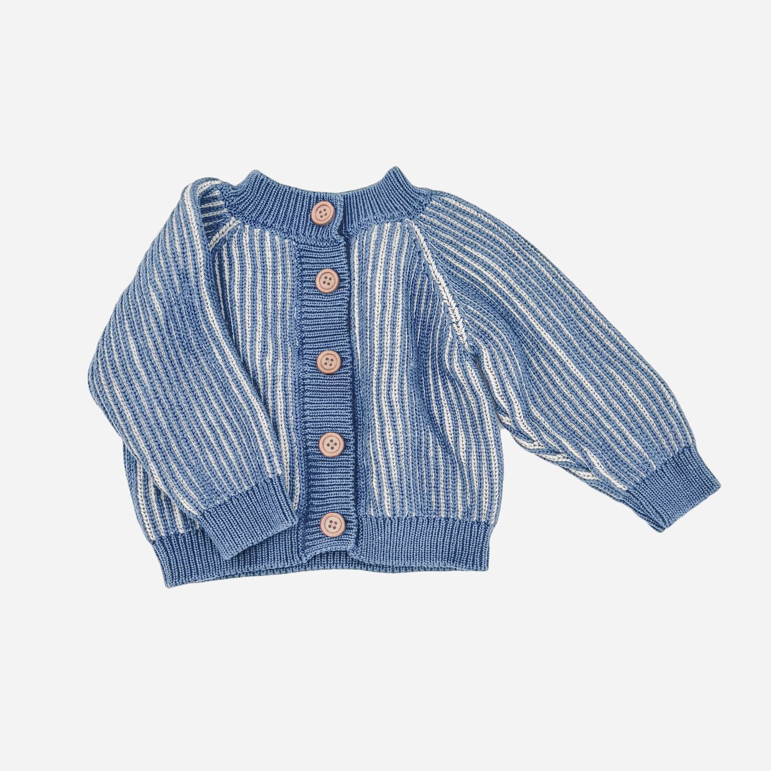Brioche Cardigan Blue Sweater