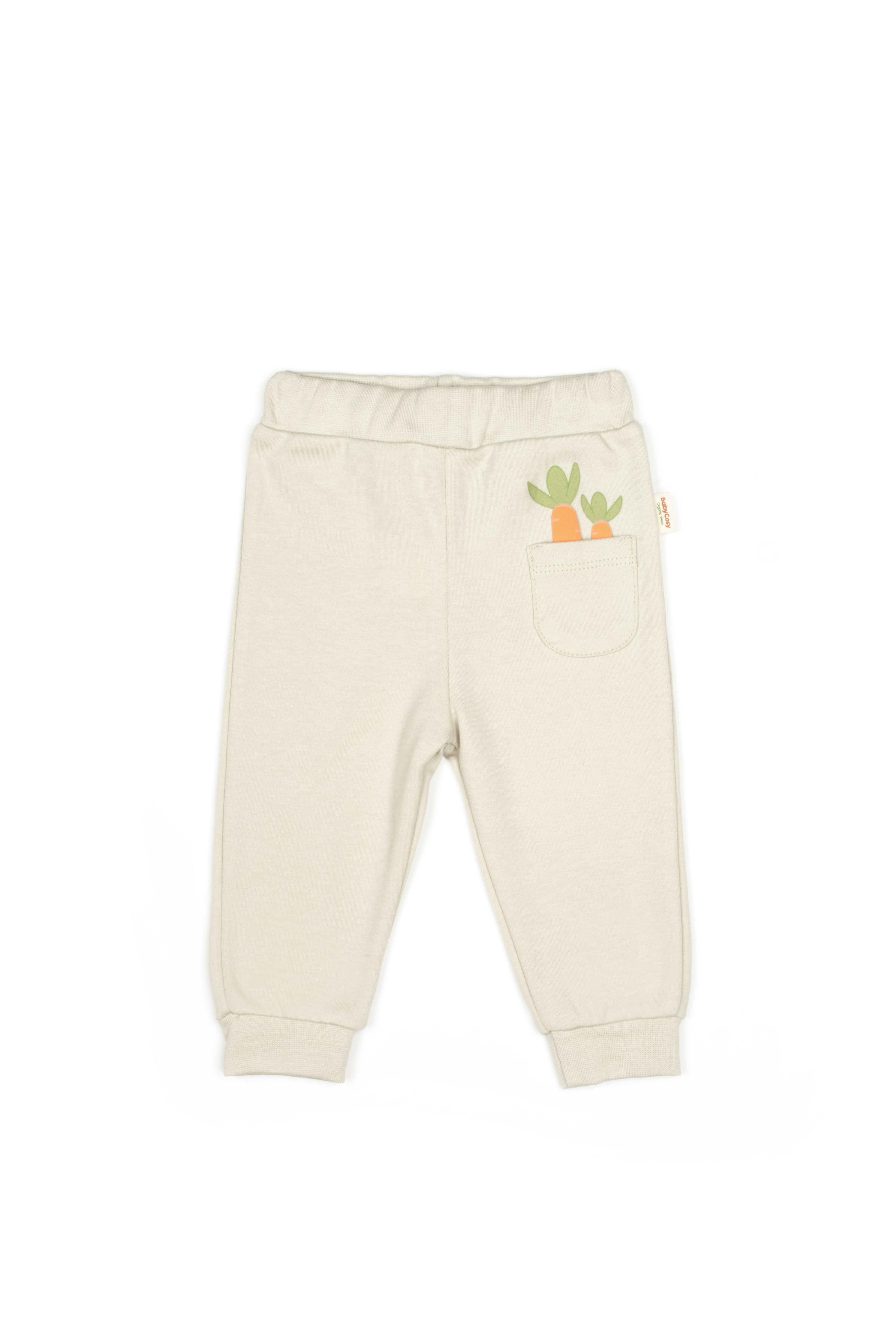 Carrot pants for babies made from 100% organic cotton, cozy unisex infant clothing