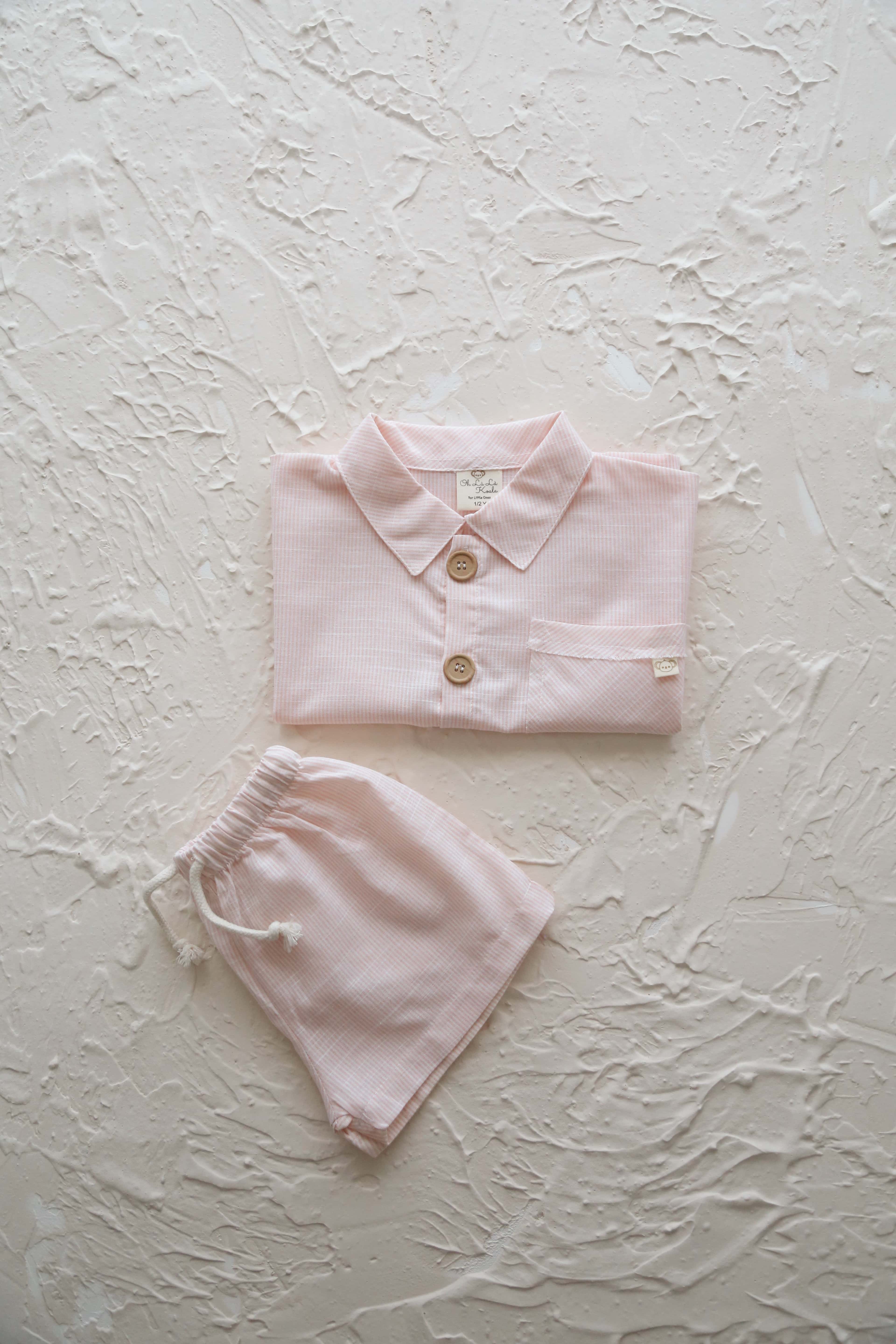 Classic boy shirt short clothing set, soft cotton baby outfit perfect for holidays.
