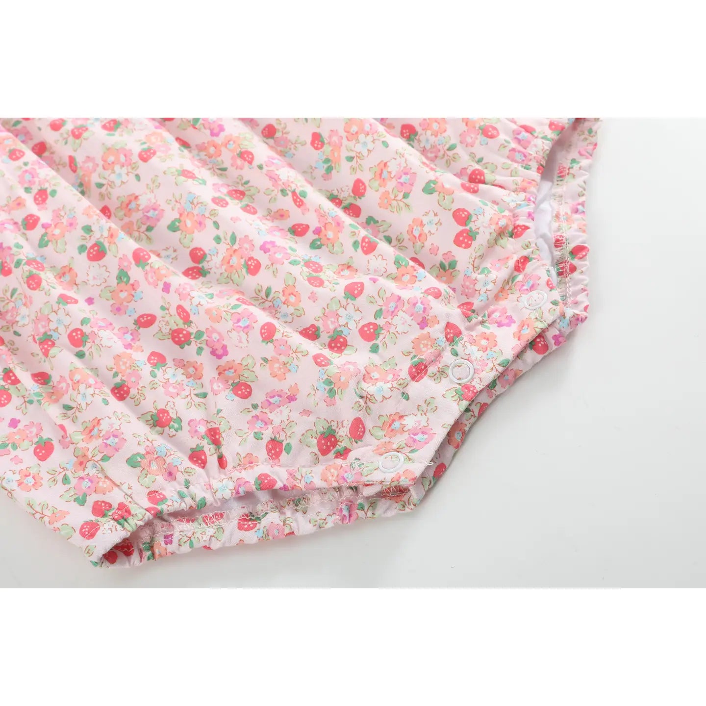 Floral Strawberry Smocked  Romper