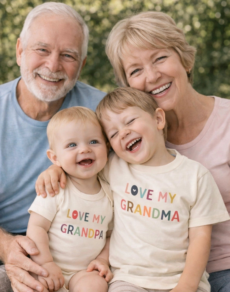 Rainbow letter grandpa baby onesie outfit