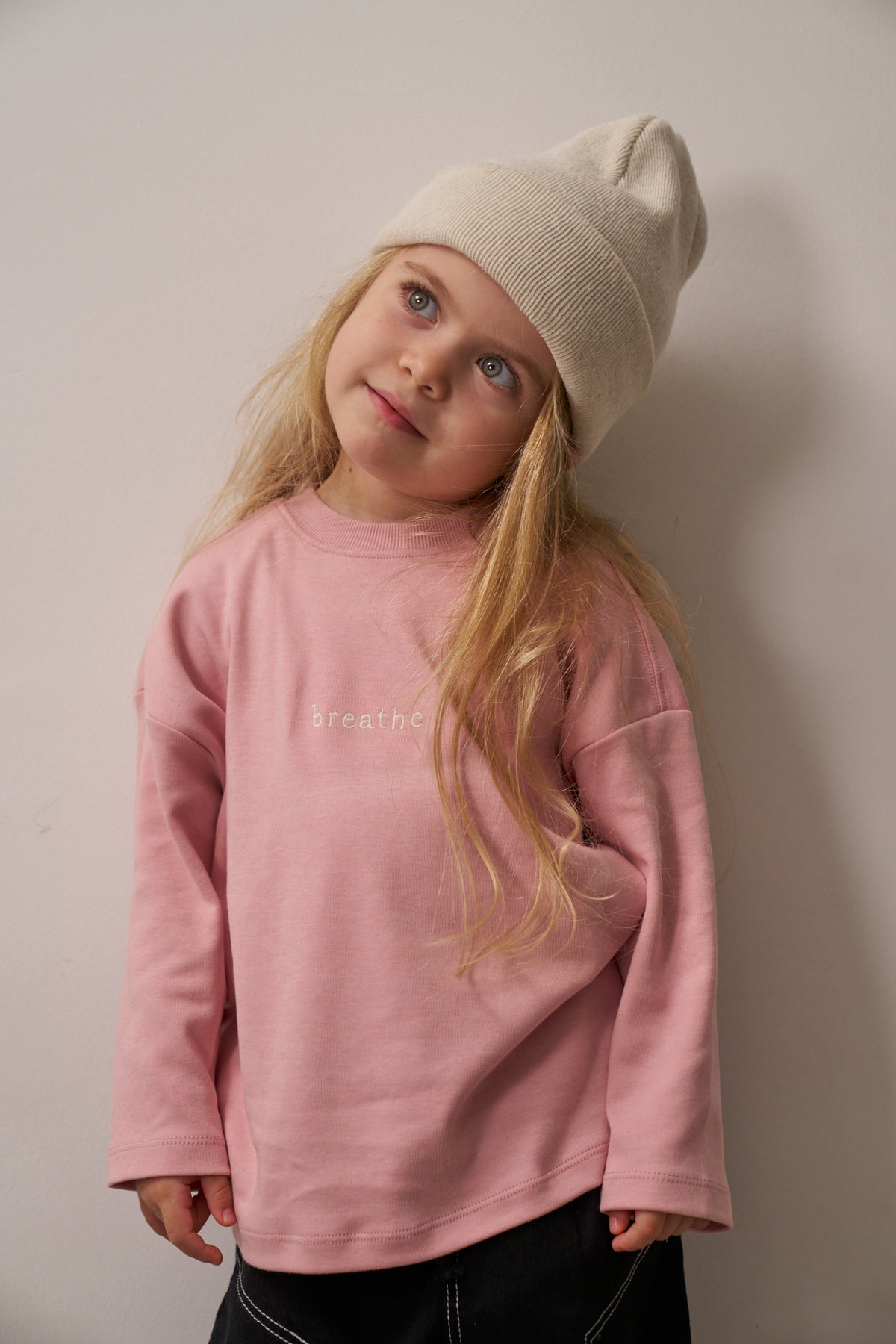 Minimal embroidered kids shirt for everyday wear