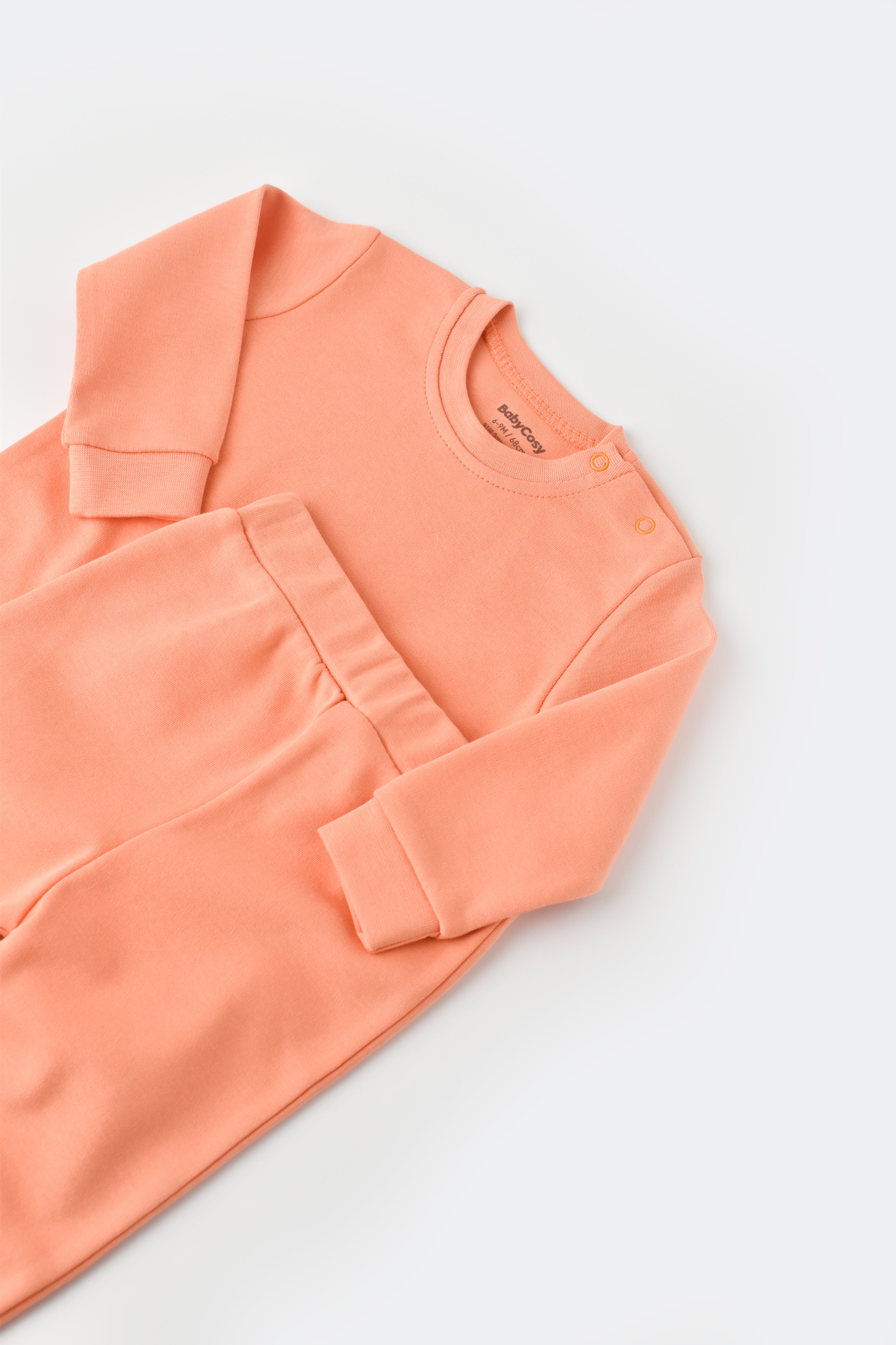 Organic cotton two piece set for infants and toddlers, soft unisex everyday baby outfit.